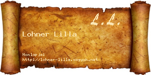 Lohner Lilla névjegykártya